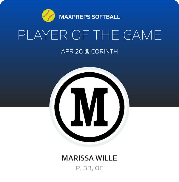 #00 Marissa Wille Player of the Game badge