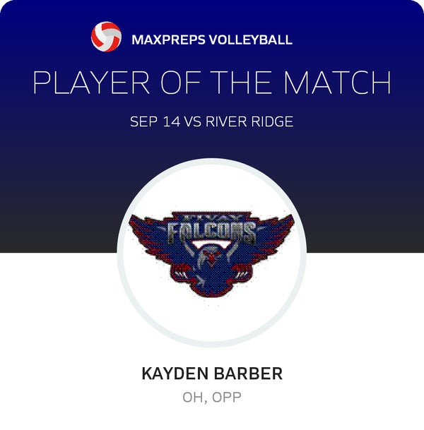 #11 Kayden Barber Player of the Game badge
