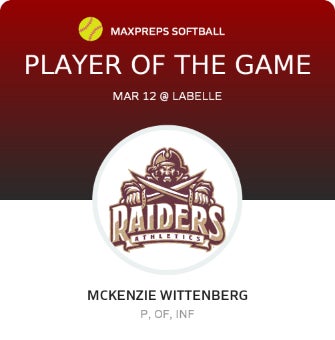 #9 McKenzie Wittenberg Player of the Game badge
