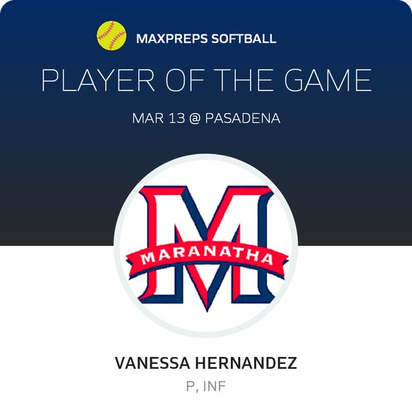 #13 Vanessa Hernandez Player of the Game badge