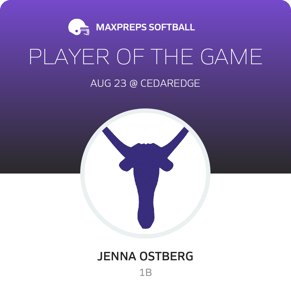 #13 Jenna Ostberg Player of the Game badge