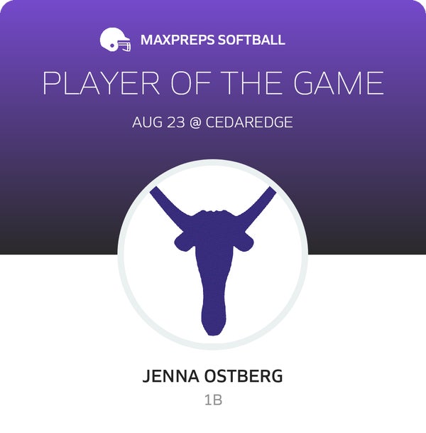 #13 Jenna Ostberg Player of the Game badge