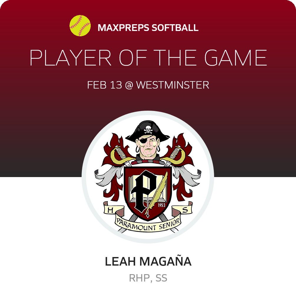 #00 LEAH MAGAÑA Player of the Game badge