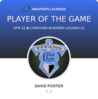 #7 David Porter Player of the Game badge