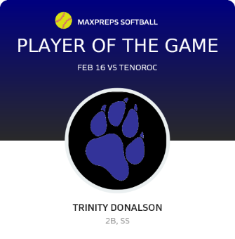 #3 Trinity Donalson Player of the Game badge