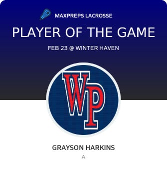 #13 Grayson Harkins Player of the Game badge
