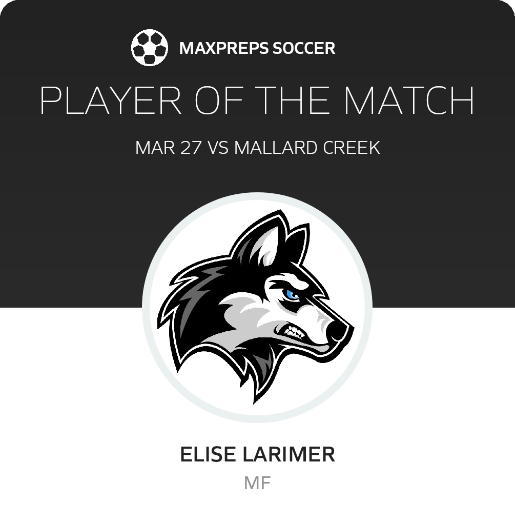 #18 Elise Larimer Player of the Game badge