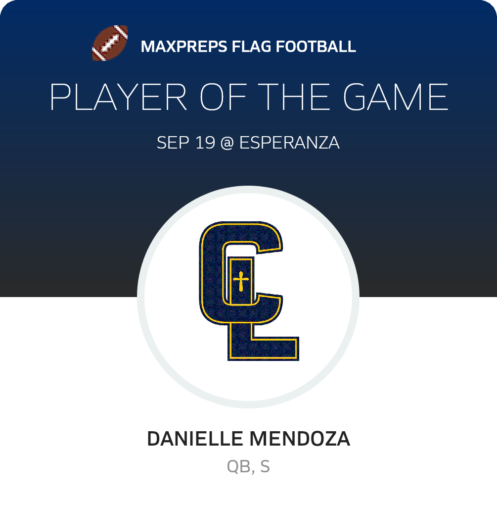 #9 Danielle Mendoza Player of the Game badge