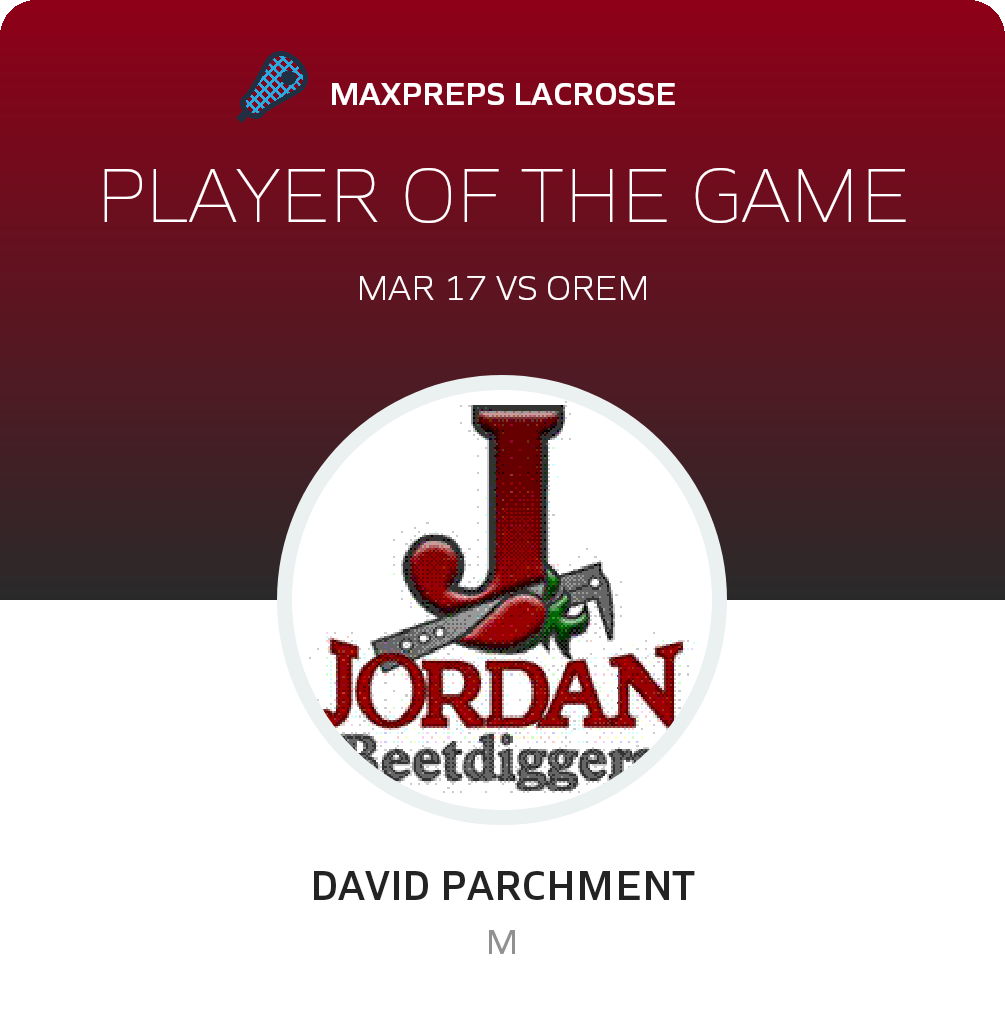 #4 David Parchment Player of the Game badge