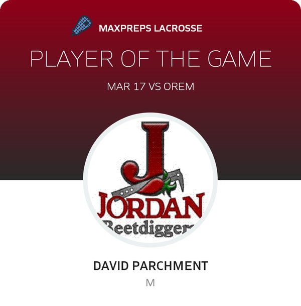 #4 David Parchment Player of the Game badge