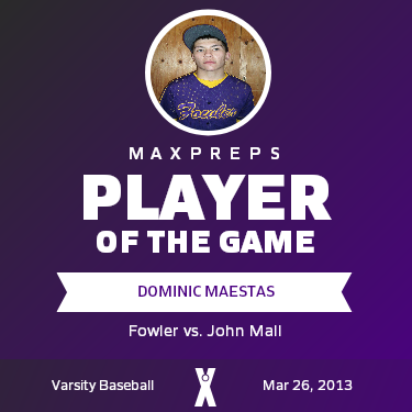 #12 Dominic Maestas Player of the Game badge