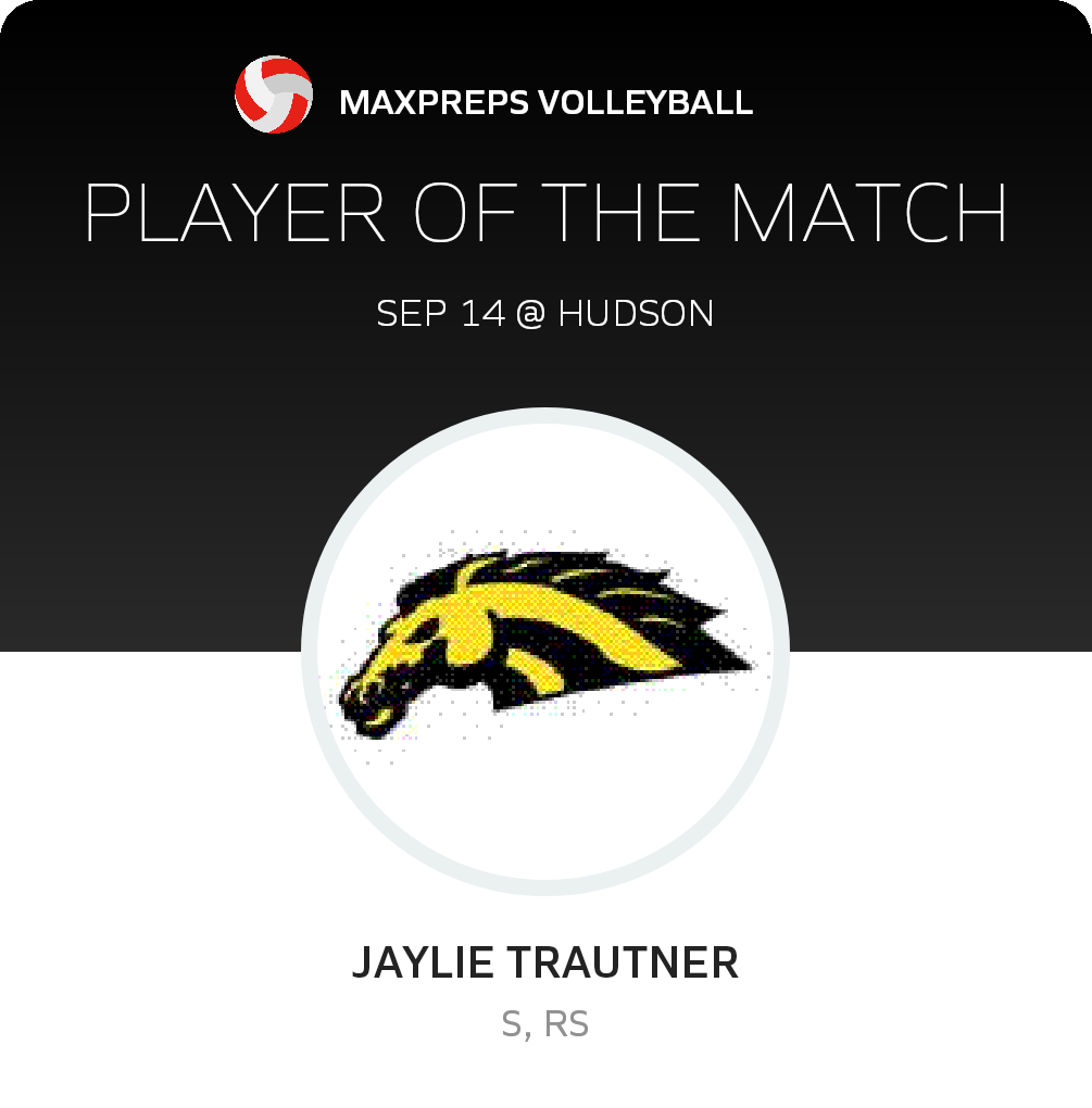#17 Jaylie Trautner Player of the Game badge