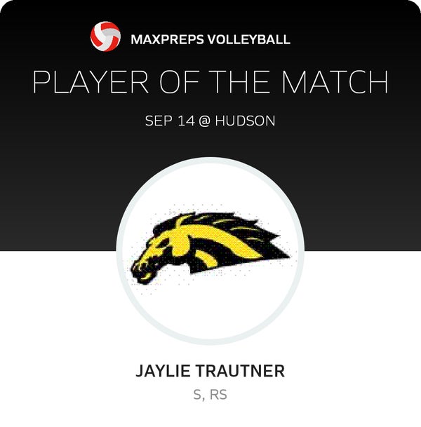 #17 Jaylie Trautner Player of the Game badge