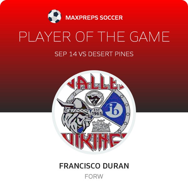 #9 Francisco Duran Player of the Game badge