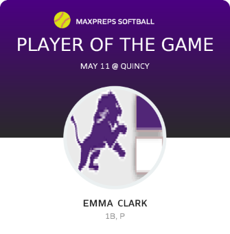 #13 Emma  Clark Player of the Game badge