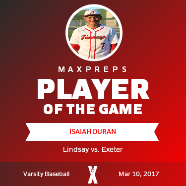 #7 Isaiah Duran Player of the Game badge
