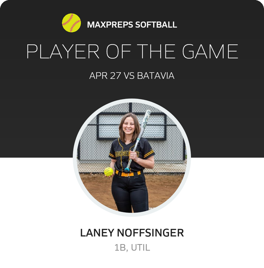 #19 Laney Noffsinger Player of the Game badge