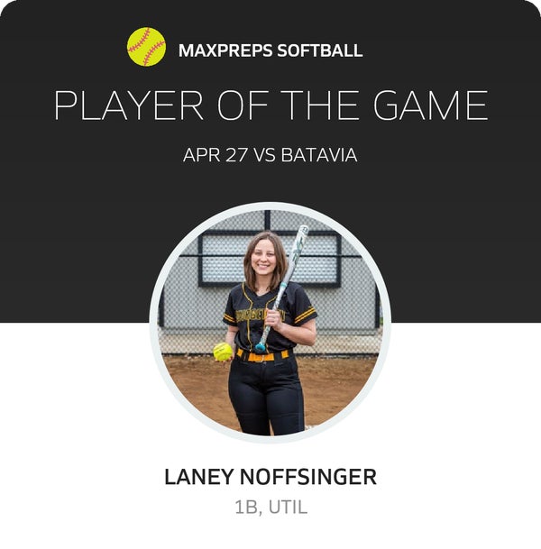 #19 Laney Noffsinger Player of the Game badge