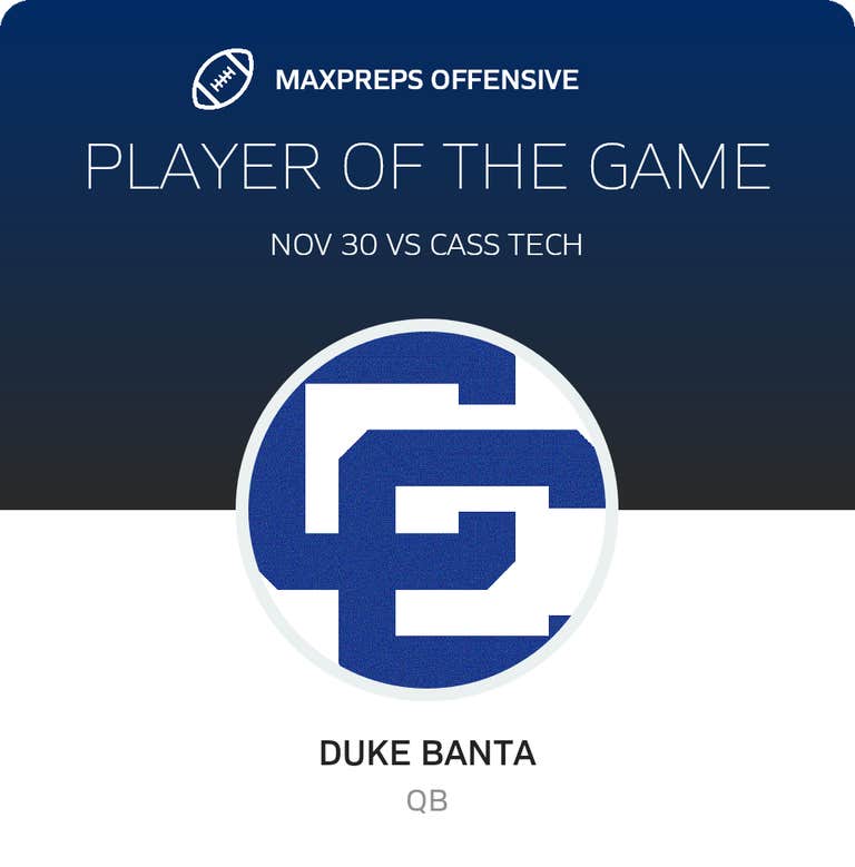 Duke Banta Rival Duke Banta's Catholic Central High School Career Home