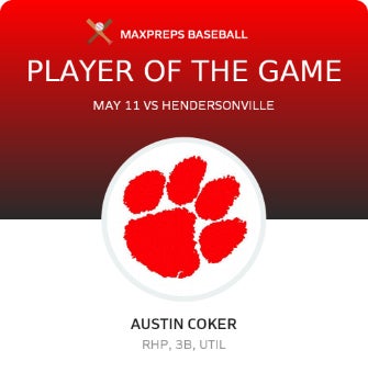 #20 Austin Coker Player of the Game badge
