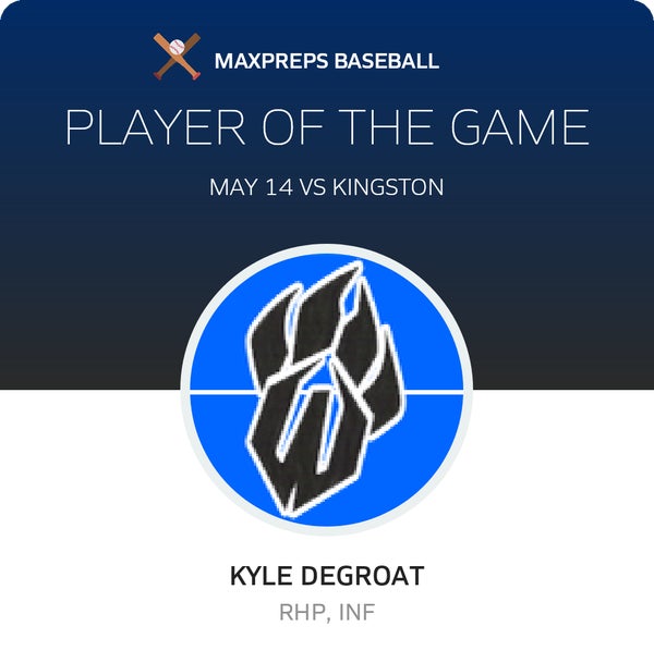 #3 Kyle DeGroat Player of the Game badge