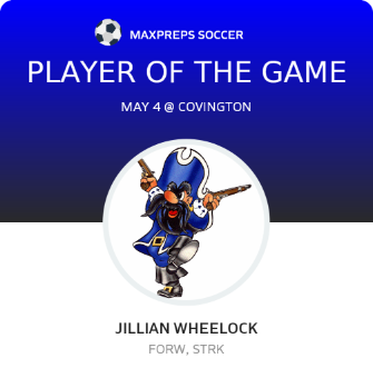 #1 Jillian Wheelock Player of the Game badge