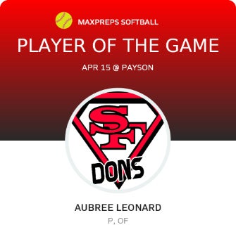 #19 Aubree Leonard Player of the Game badge