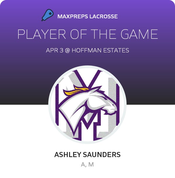 #5 Ashley Saunders Player of the Game badge