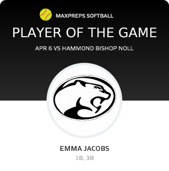 #12 Emma Jacobs Player of the Game badge