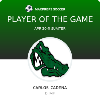 #20 Carlos  Cadena Player of the Game badge