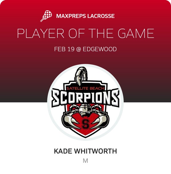 #2 Kade Whitworth Player of the Game badge