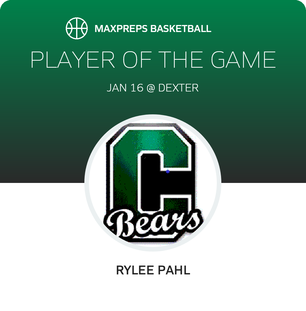 #3 Rylee Pahl Player of the Game badge