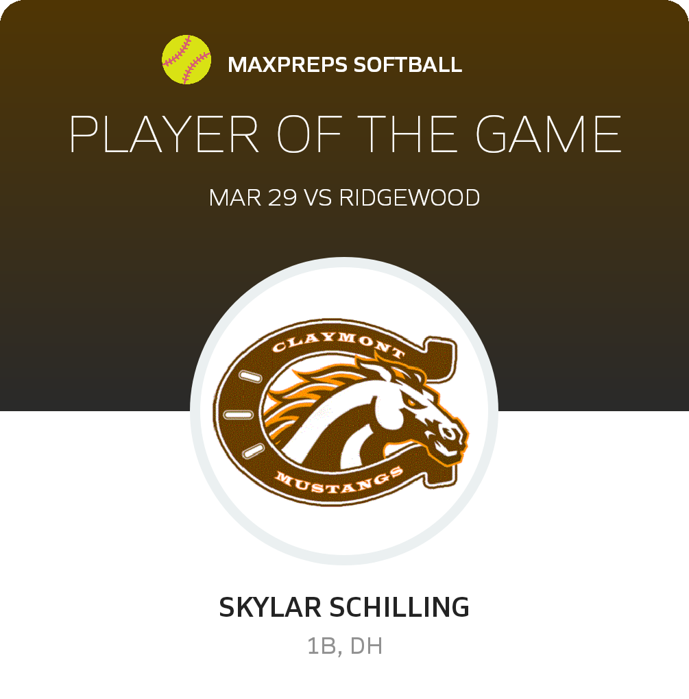 #10 Skyler Schilling Player of the Game badge