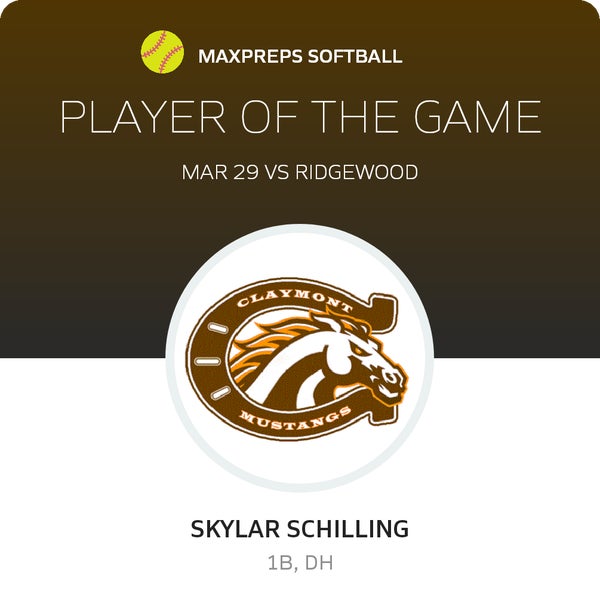 #10 Skyler Schilling Player of the Game badge
