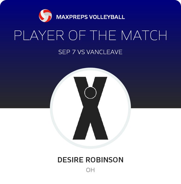 #9 Desire Robinson Player of the Game badge