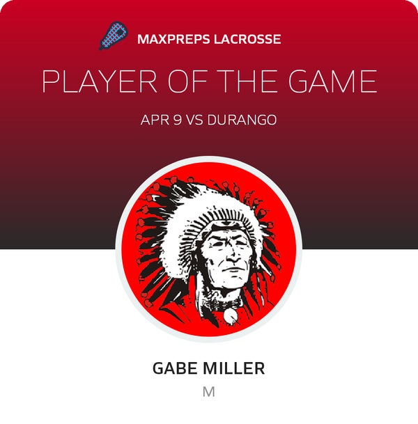 #22 Gabe Miller Player of the Game badge