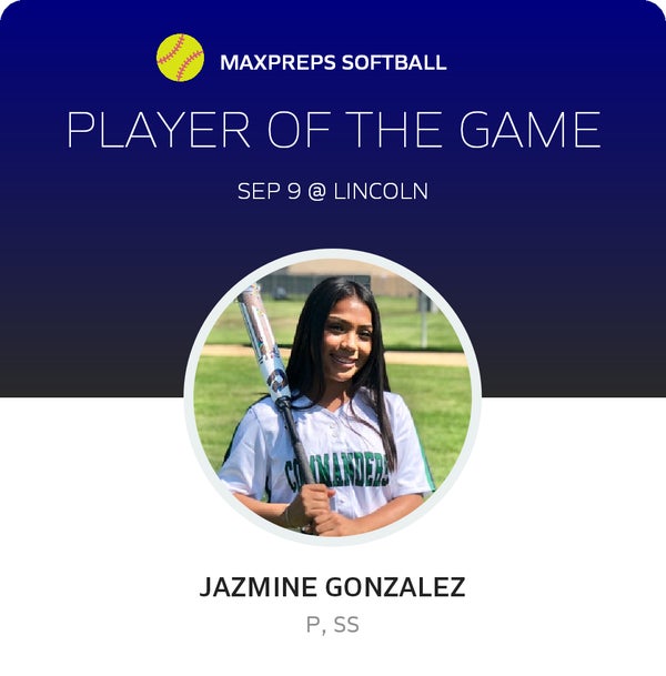 #5 Jazmine Gonzalez Player of the Game badge