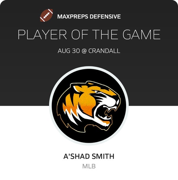 #3 A'shad Smith Player of the Game badge