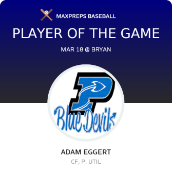 #7 Adam Eggert Player of the Game badge