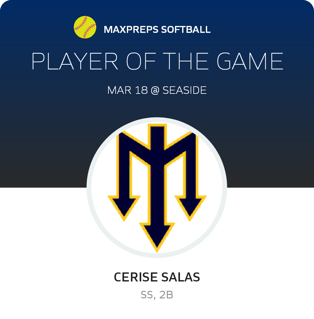 #3 CERISE SALAS Player of the Game badge