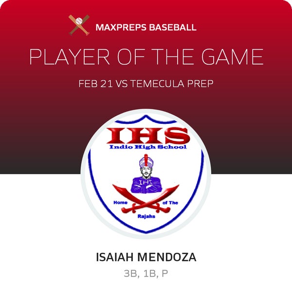 #28 Isaiah Mendoza Player of the Game badge