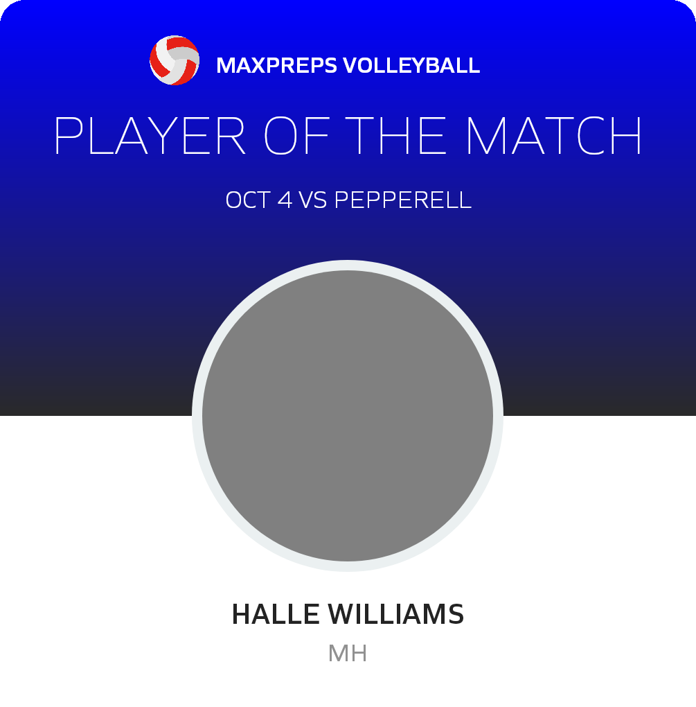 #3 Halle Williams Player of the Game badge