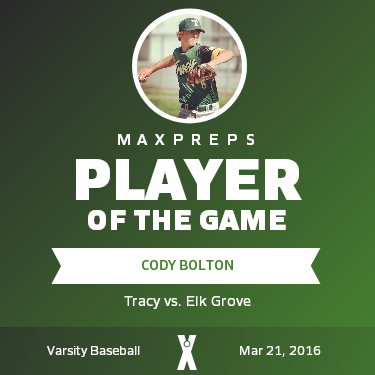 #8 Cody Bolton Player of the Game badge