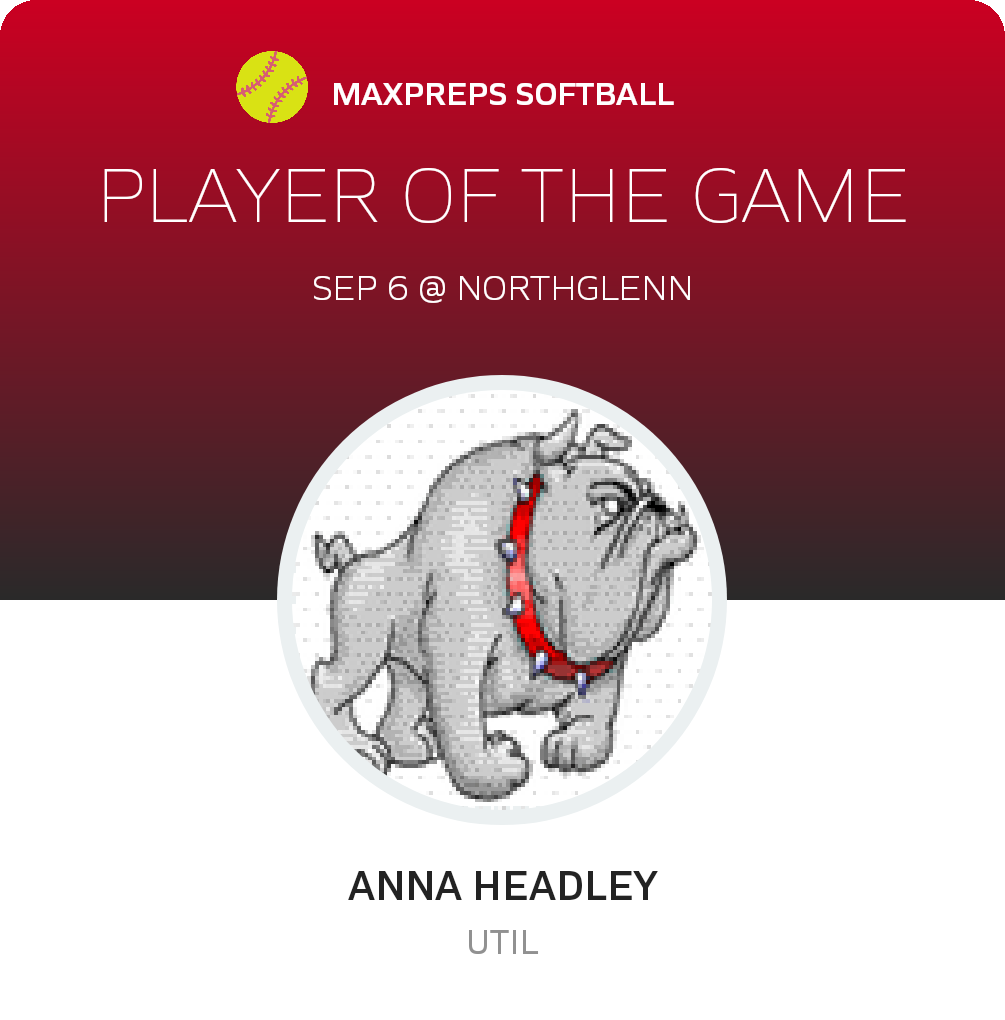 #7 Anna Headley Player of the Game badge
