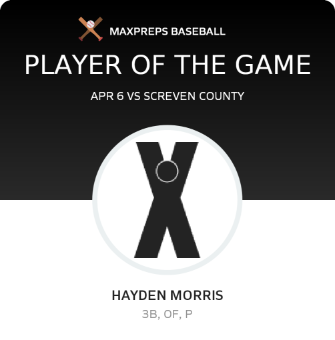 #11 HAYDEN MORRIS Player of the Game badge