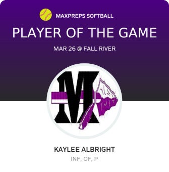 #2 Kaylee Albright Player of the Game badge