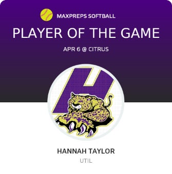 #00 Hannah Taylor Player of the Game badge