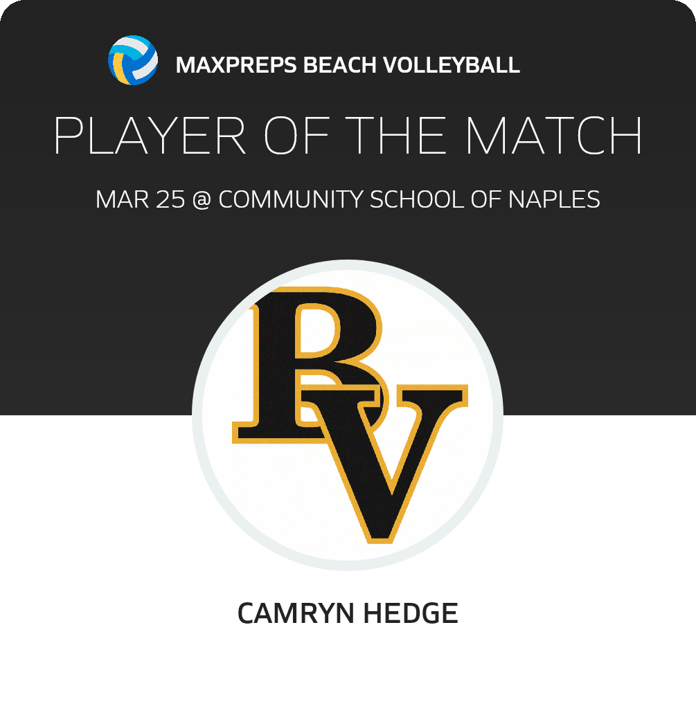#8 Camryn Hedge Player of the Game badge