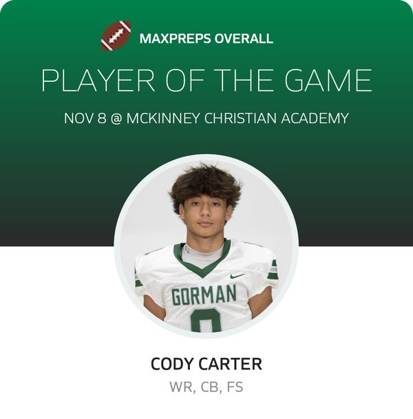 #0 Cody Carter Player of the Game badge
