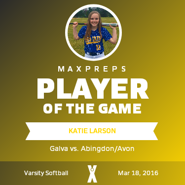 #12 Katie Larson Player of the Game badge